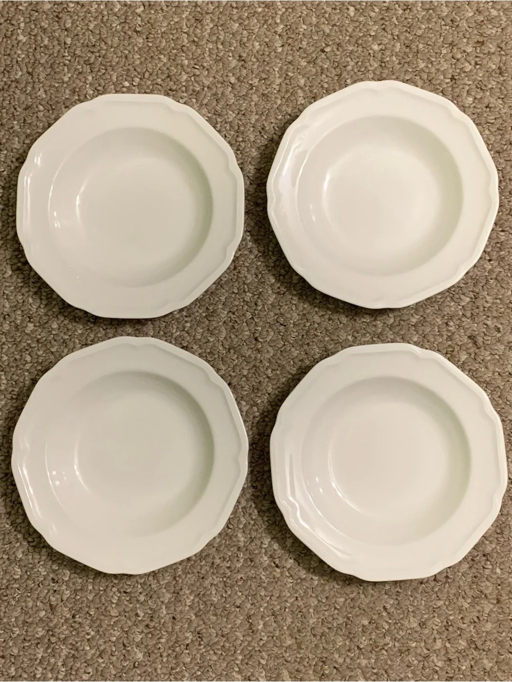 Set 4 Mikasa Ultima + Super Strong Fine China Antique White Rim Soup Pasta Bowl